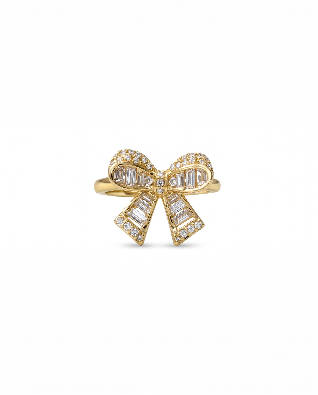 Baguette Crystal Bow Ring